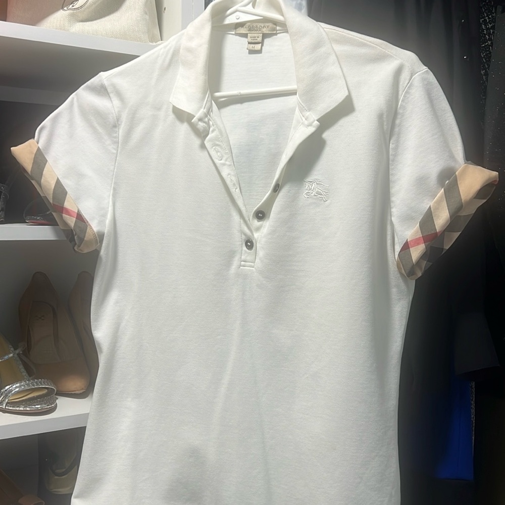 Burberry white polo